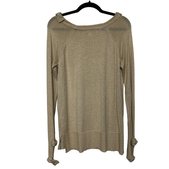 Lauren Conrad, gold long sleeve pull over sweater women’s medium 1553 - Picture 2 of 6